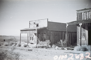 Film transparency showing a building in White Hills, Arizona, circa 1930s-1940s