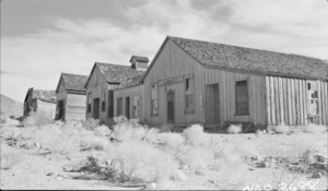 Film transparency showing houses in White Hills, Arizona, circa 1930s-1940s