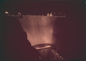 Film transparency showing Hoover Dam, circa 1940s-1950s