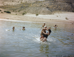 Film transparency showing people at Lake Mead, circa 1940s-1950s