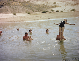 Film transparency showing people at Lake Mead, circa 1940s-1950s