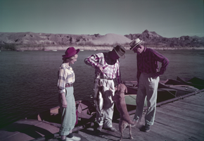 Film transparency of people at Lake Mead, circa 1940s-1950s