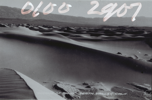 Film transparency showing sand dunes in Death Valley, California, circa 1920s to 1950s