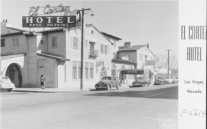 Film transparency showing El Cortez Hotel, Las Vegas, circa 1940s