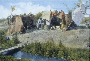 Slide of Native American encampment, circa 1950s