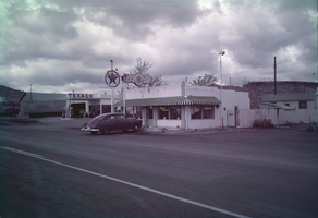 Film transparency of Texaco service station and City Cafe, Kingman, Arizona, circa late 1940s