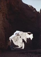 Film transparency of a rock arch formation in Death Valley, California, circa 1940s