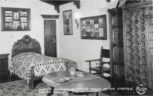 Postcard showing a room inside Scotty's Castle, Death Valley, California, circa 1930s to 1950s