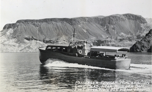 Postcard of the Hualapai cruiser, Boulder City, circa 1930s