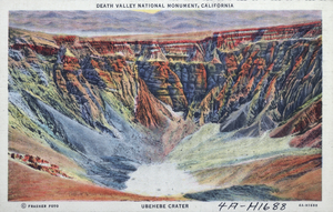 Postcard of Ubehebe Crater, Death Valley, California, circa 1920 to 1955