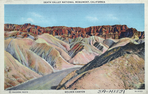 Postcard of Golden Canyon, Death Valley, circa 1920 to 1955