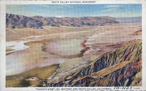 Postcard of Mt. Whitney and Death Valley, California, circa 1930s to 1950s