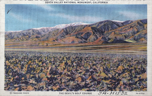 Postcard of the Devil's Golf Course, Death Valley, California, circa 1930s to 1950s