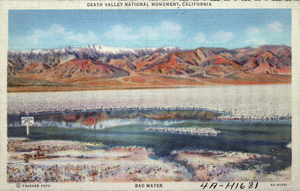 Postcard of Badwater Basin, Death Valley, California, circa 1930s to 1950s