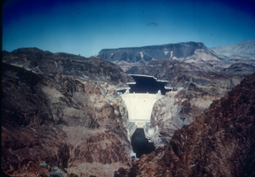 Slide of downstream face of Hoover Dam, circa late 1930s