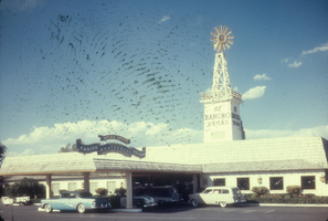 Slide of the porte cochere of the El Rancho Vegas, Las Vegas, circa early 1950s