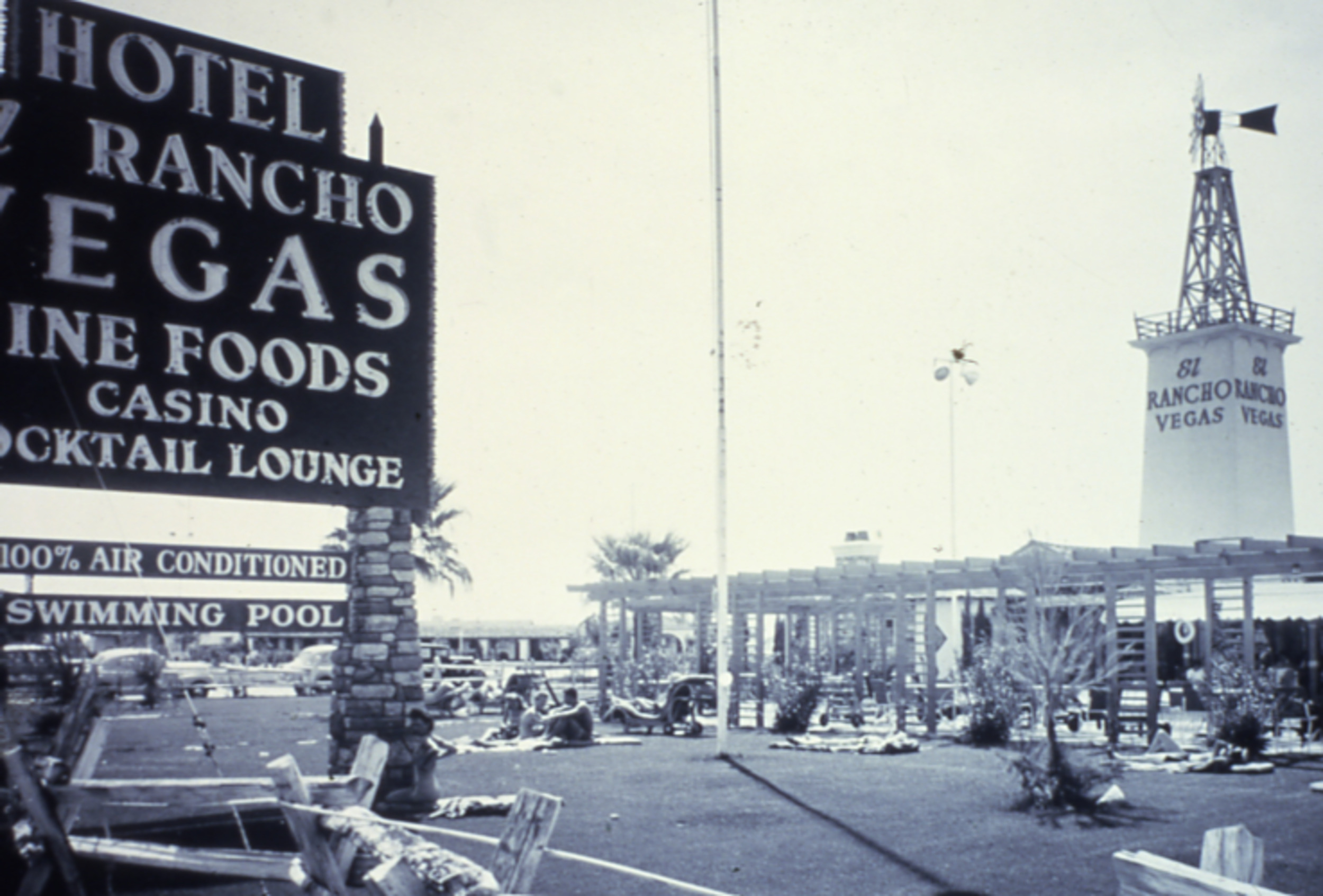 Slide of the Hotel El Rancho Vegas, Las Vegas, Nevada, circa 1940s