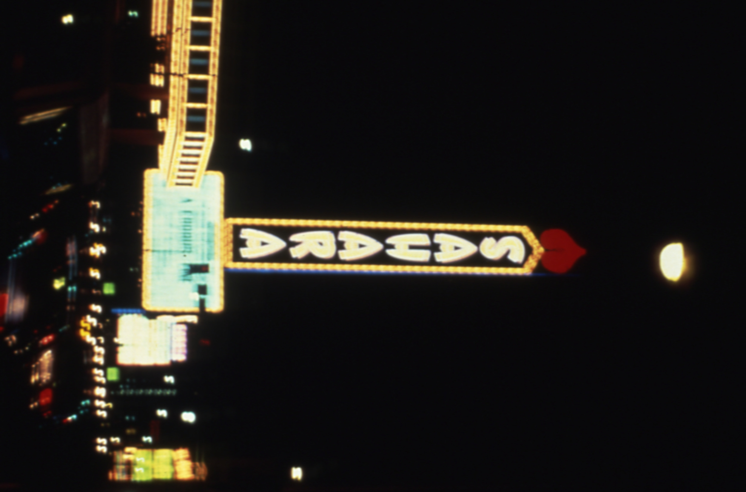 Slide of the Sahara sign, Las Vegas, 1986