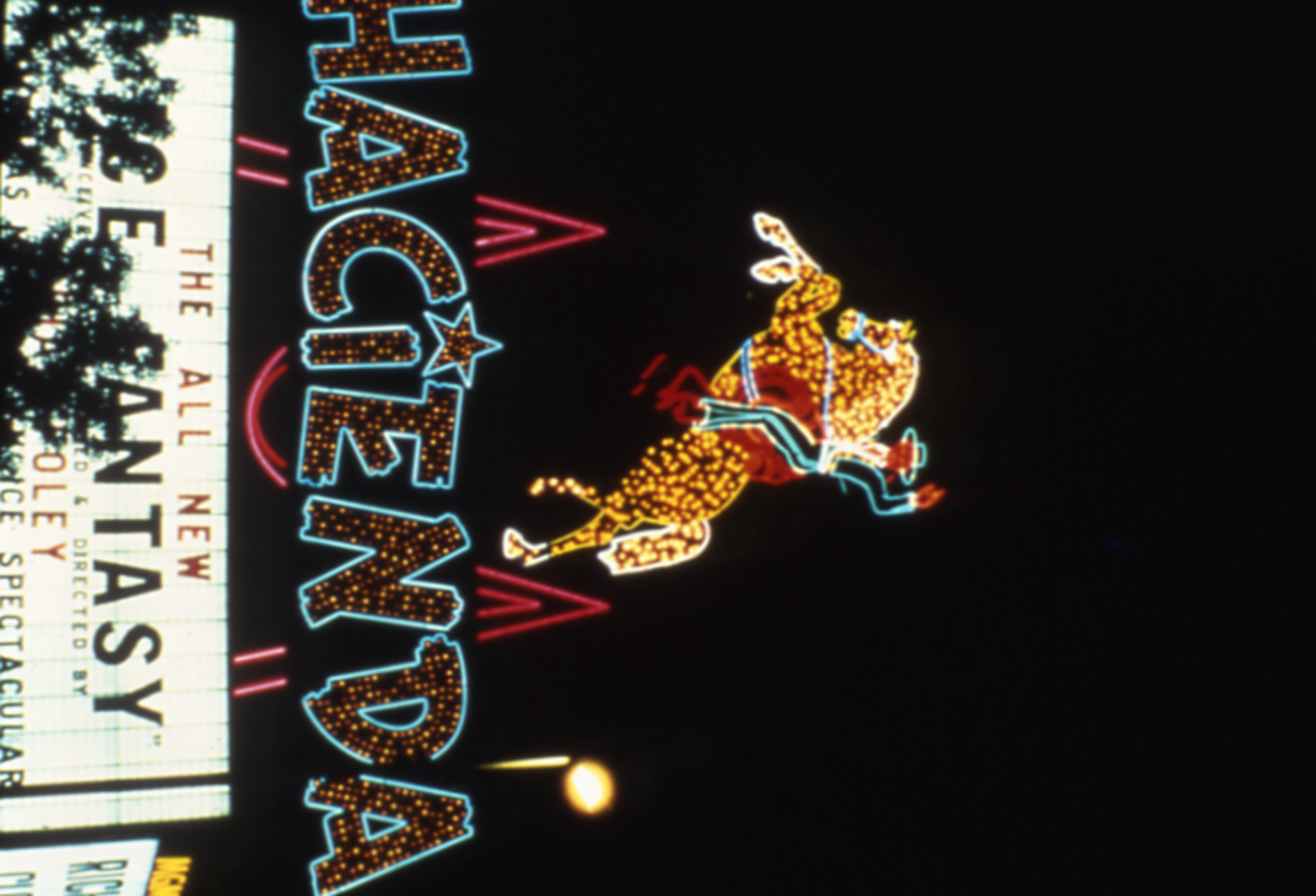 Slide of the Hacienda Hotel sign, Las Vegas, circa 1980s
