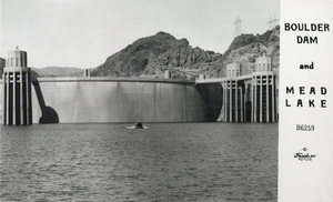 Postcard of Hoover Dam, circa 1936-1955