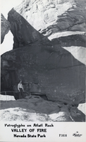 Postcard of petroglyphs in Valley of Fire, Nevada, circa 1930s-1950s
