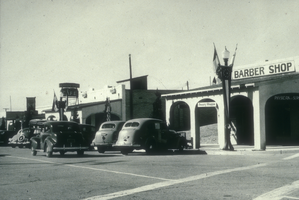 Slide of a barber shop in Boulder City, Nevada, circa late 1930s