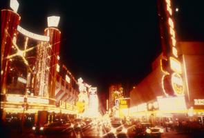 Slide of Fremont Street at night, Las Vegas, circa 1980s