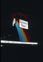 Slide of the neon sign for the Rainbow Vegas Hotel, Las Vegas, 1986