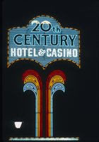 Slide of the neon sign for the Twentieth Century Hotel and Casino, Las Vegas, 1986