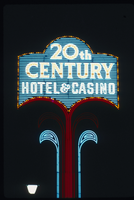 Slide of the neon sign for the Twentieth Century Hotel and Casino, Las Vegas, 1986