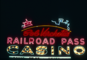 Slide of a neon sign for Railroad Pass Casino, Henderson, Nevada, circa 1980s