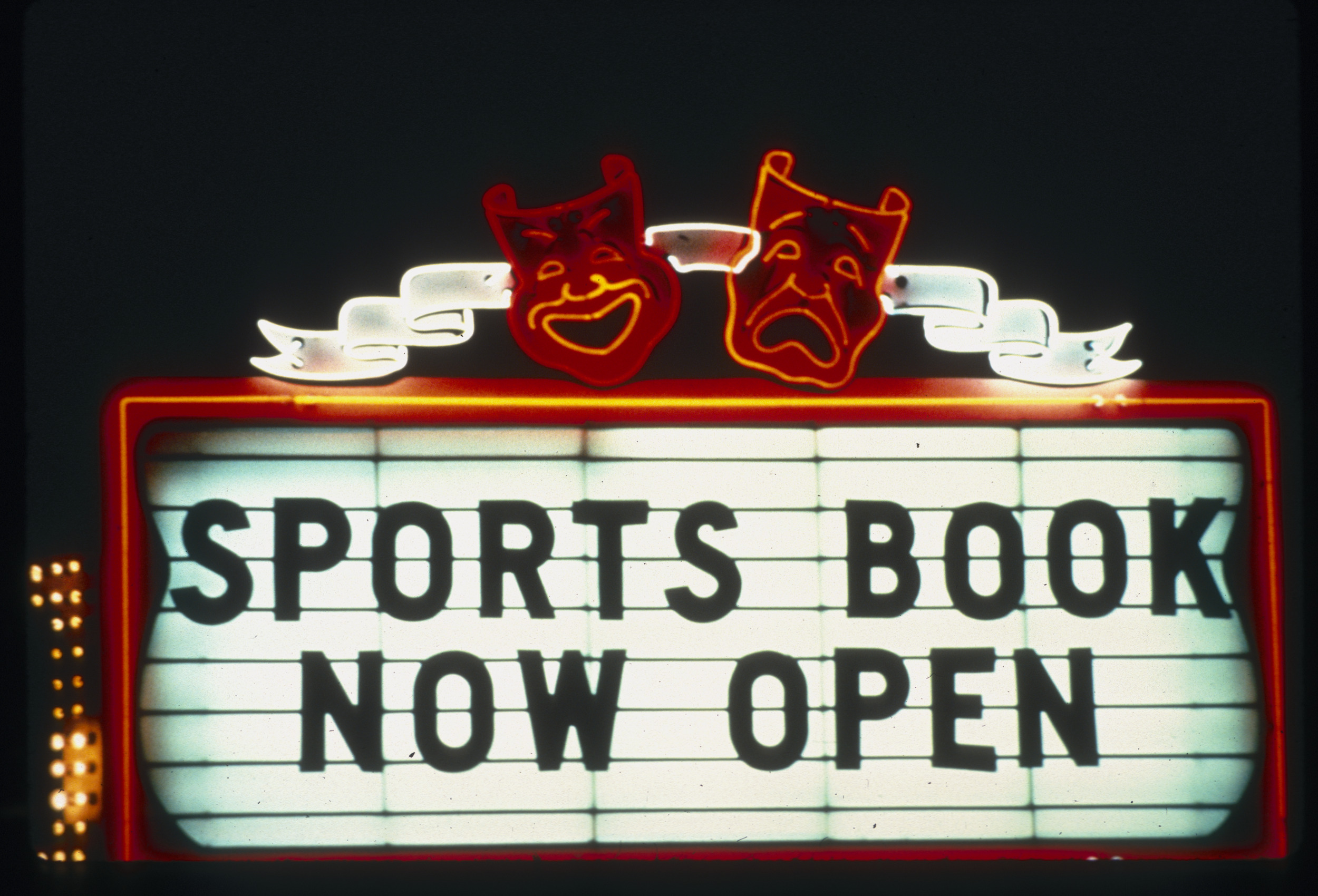 Slide of a Sports Book neon sign, Las Vegas, circa 1980s