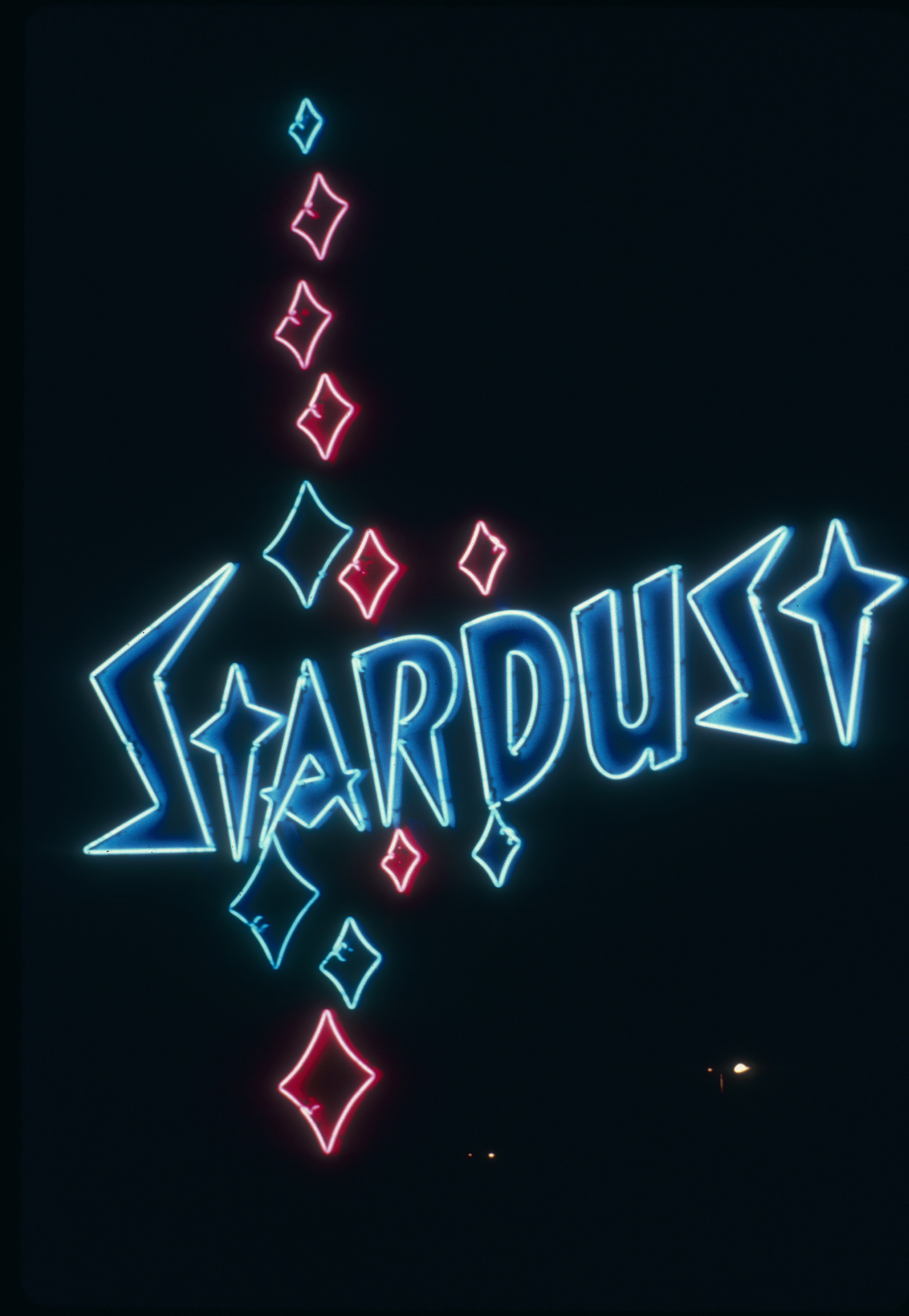 Slide of a neon Stardust marquee, Las Vegas, circa 1980s