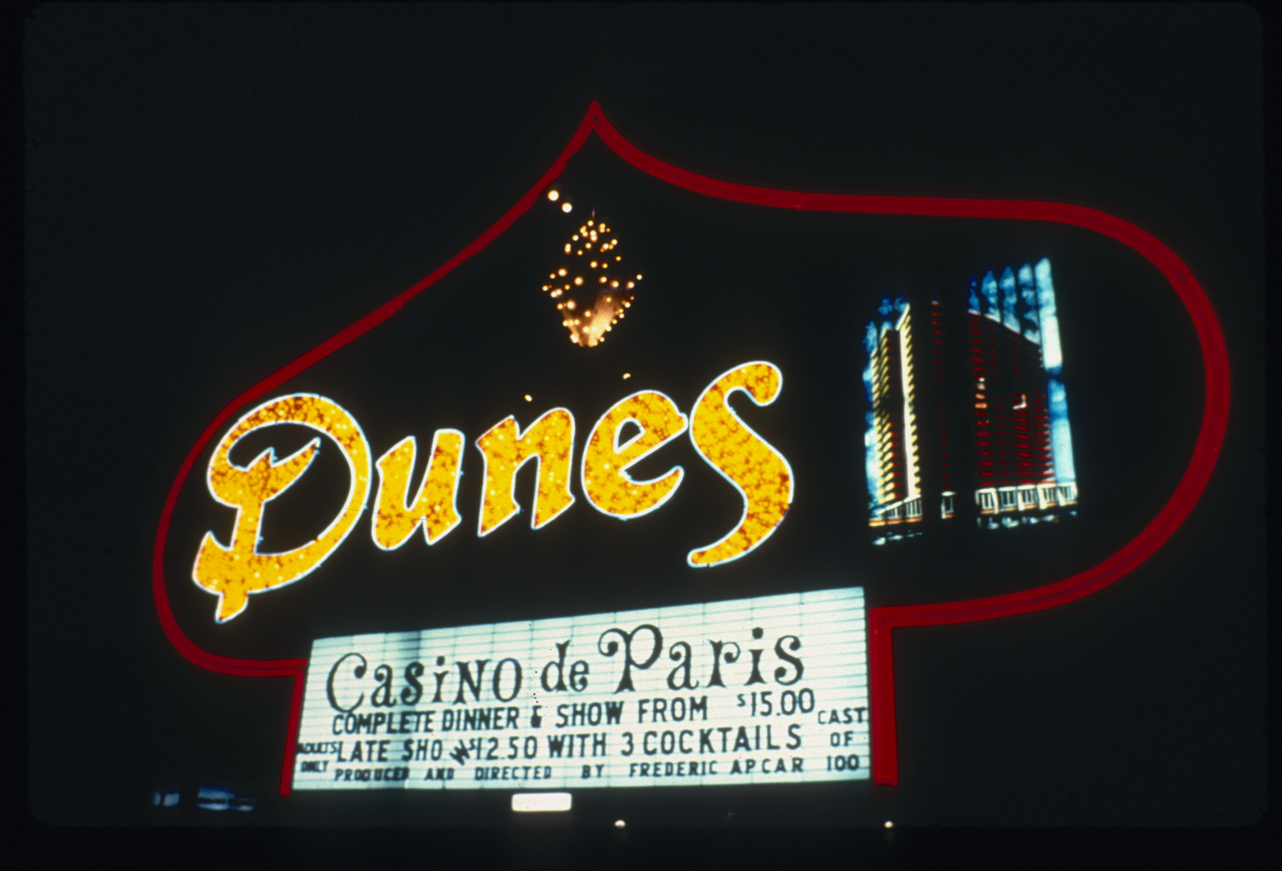 Slide of the Dunes sign, Las Vegas, 1986