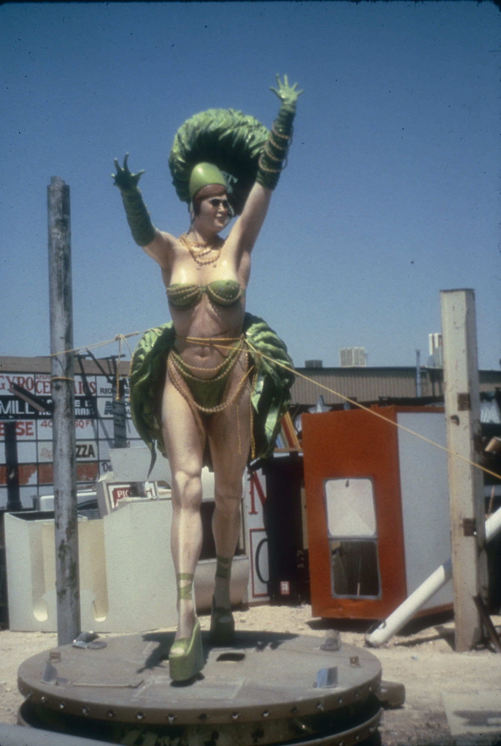 Slide of the Young Electric Sign Company (YESCO) sign graveyard, Las Vegas, circa 1980