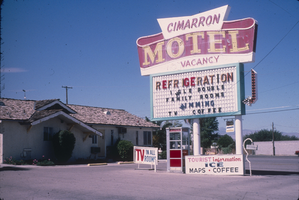 Slide of the Cimarron Motel, Nevada, 1986