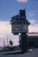 Slide of the Golden City Motel, Nevada, 1986