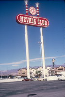 A slide of the neon sign for the Nevada Club, Laughlin, Nevada 1986