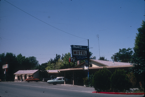 Slide of the Desert Haven Motel and its neon sign, Lovelock, Nevada, 1986