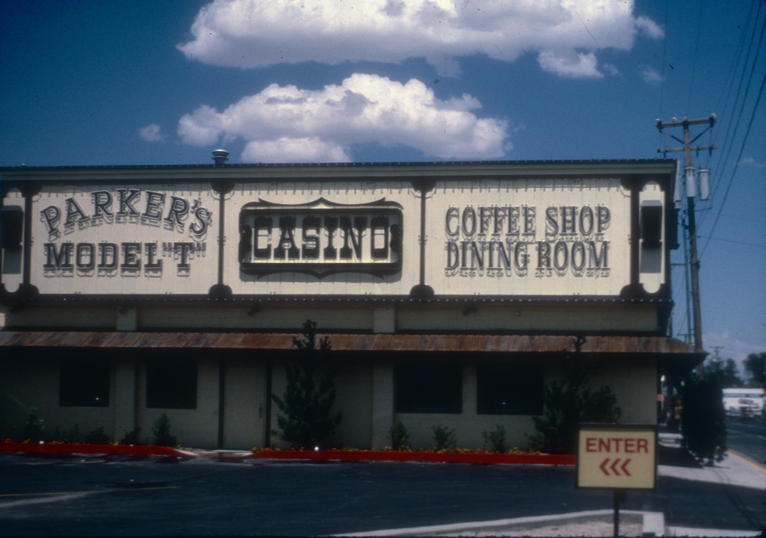 Slide of Parker's Model T casino and coffee shop, Winnemucca, Nevada, 1986