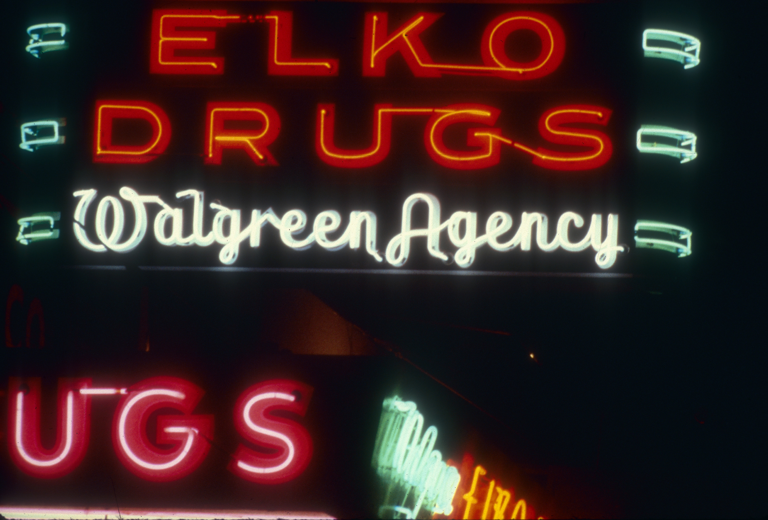 Slide of Elko Drugs, Elko, Nevada, 1986