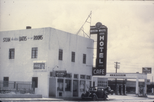 Slide of the Wagon Wheel Hotel, Wells, Nevada, circa 1940