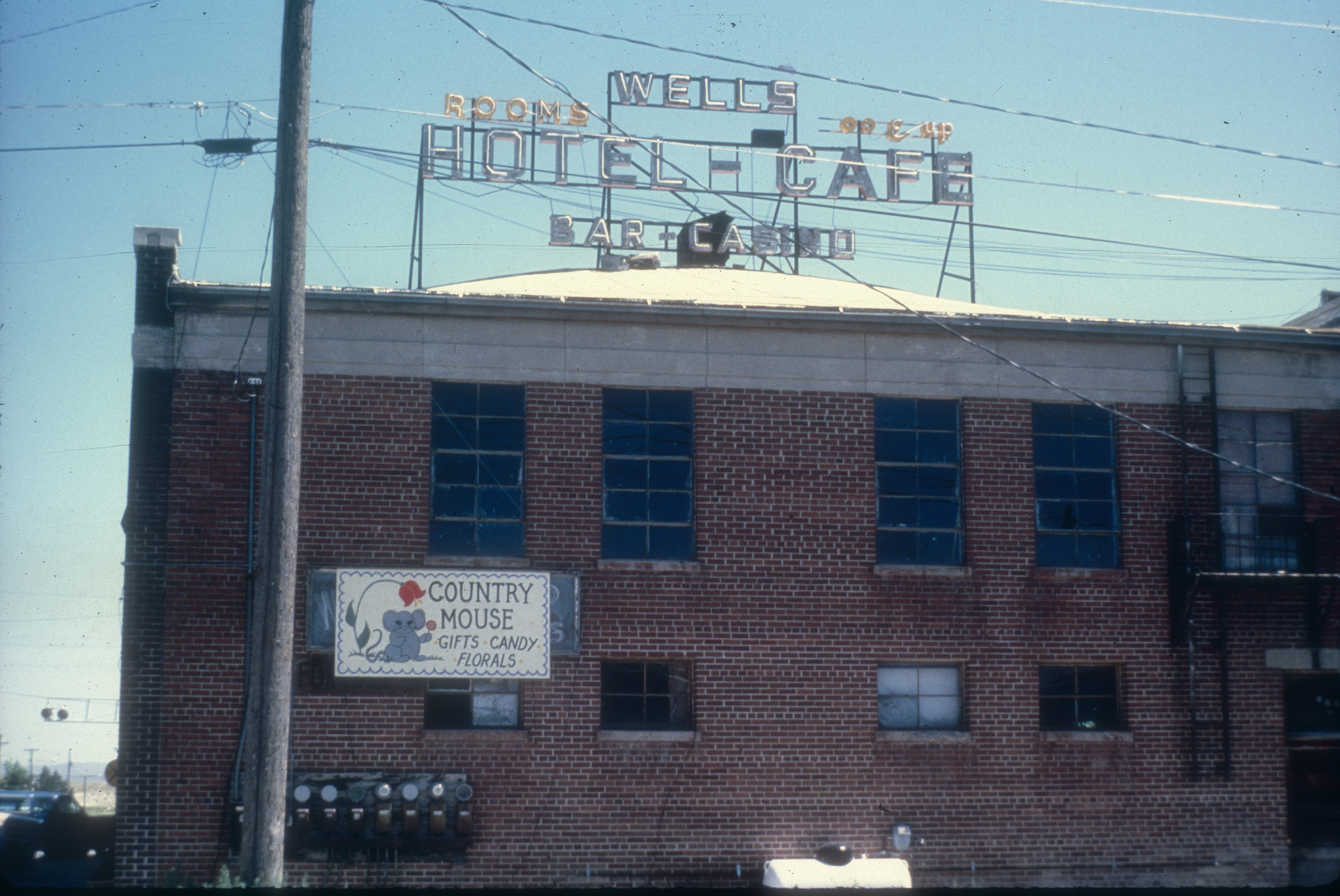 Slide of the Wells Hotel, Wells, Nevada, 1986