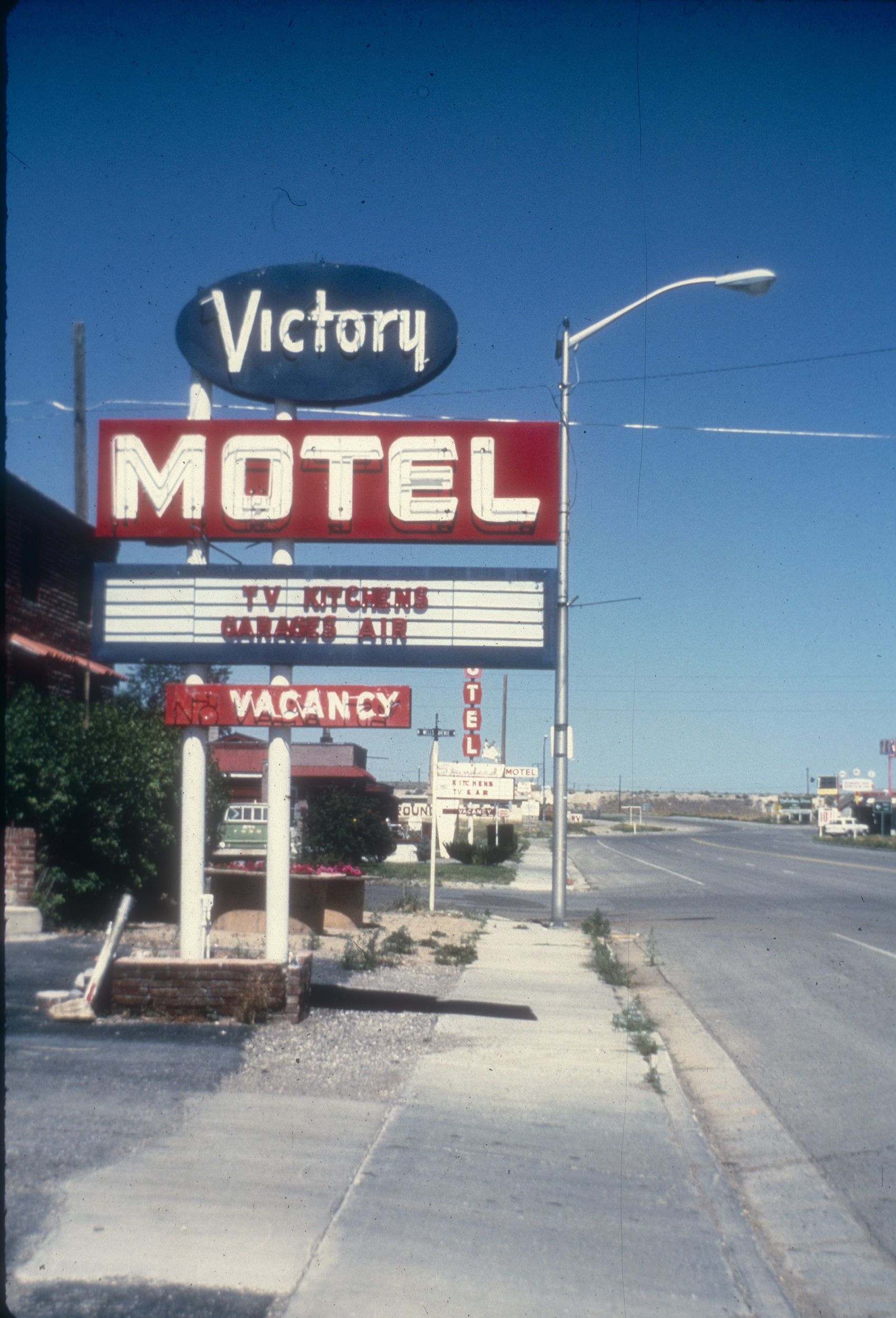 Slide of the Victory Motel, Wells, Nevada, 1986