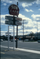 Slide of the neon sign for the Sun Cafe, Reno, Nevada, 1986