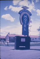 Slide of the neon sign for the Westerner Motel, Reno, Nevada, 1986