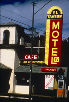 Slide of the El Tavern Motel and its neon sign, Reno, Nevada, 1986