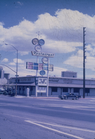 Slide of the Gold 'N Silver Inn Restaurant and its neon signs, Reno, Nevada, 1986