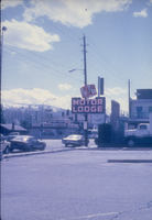 Slide of the neon sign for the 7/11 Motor Lodge, Reno, Nevada, 1986