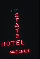 Slide of the neon sign for the State Hotel, Reno, Nevada, 1986
